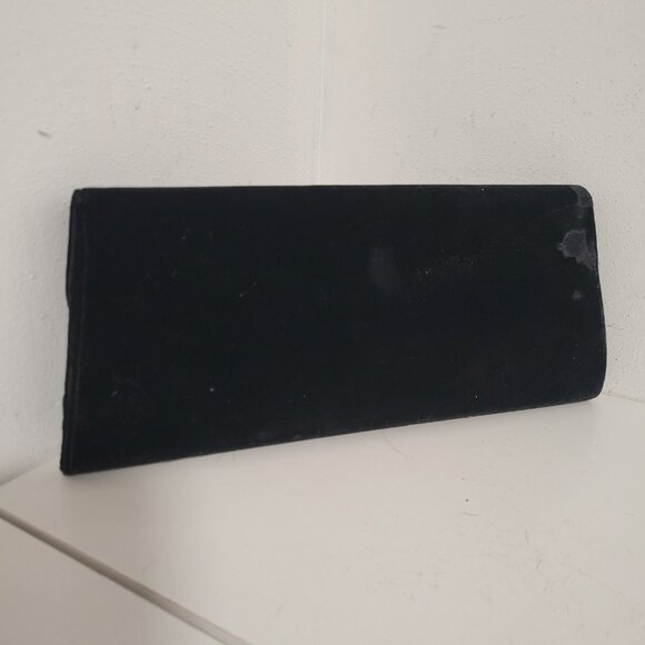Vintage Black Velvet Scalloped Front Clutch Purse - Picture 3 of 4